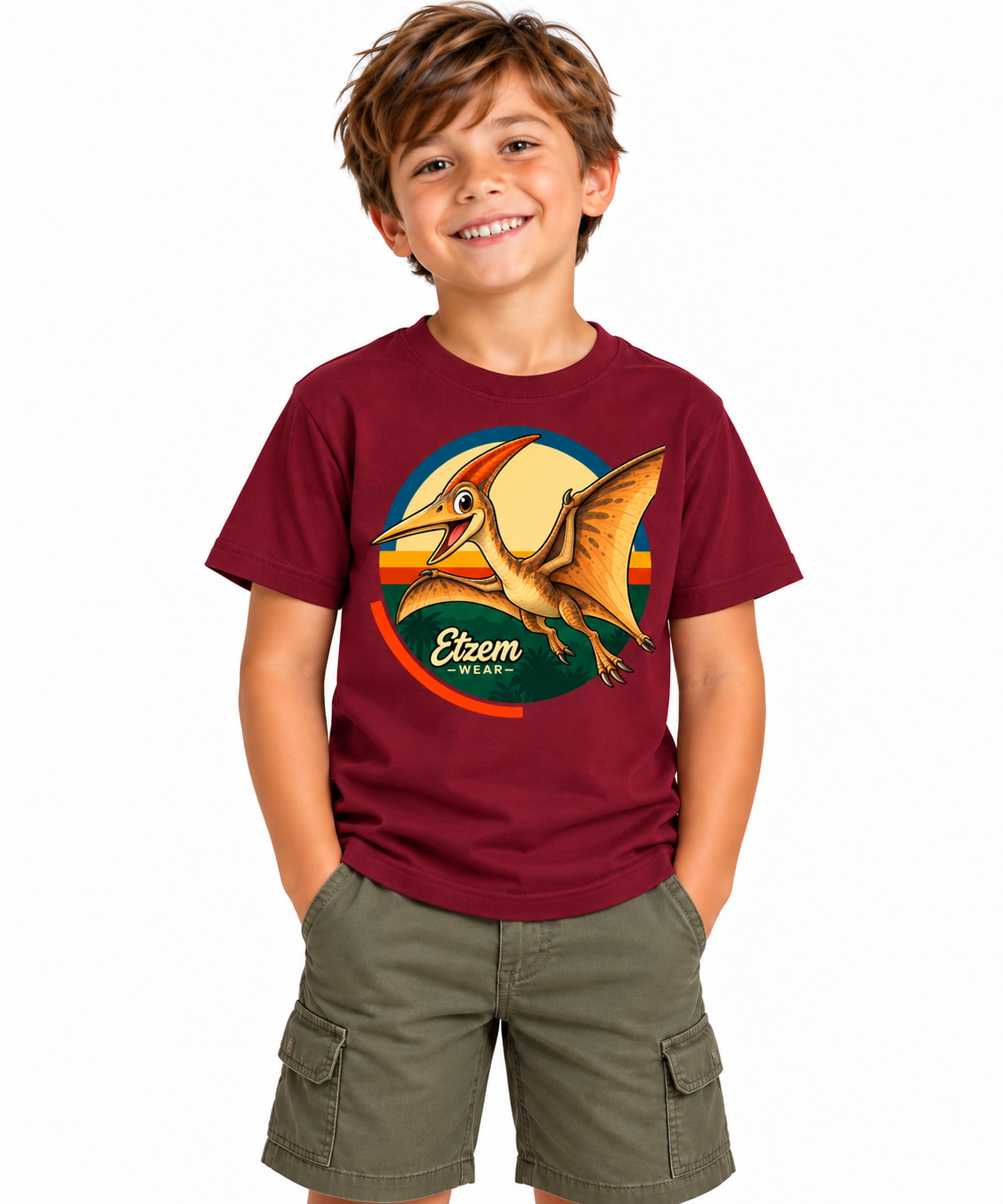 Etzem Kids - Pteranodon Cotton T-Shirt