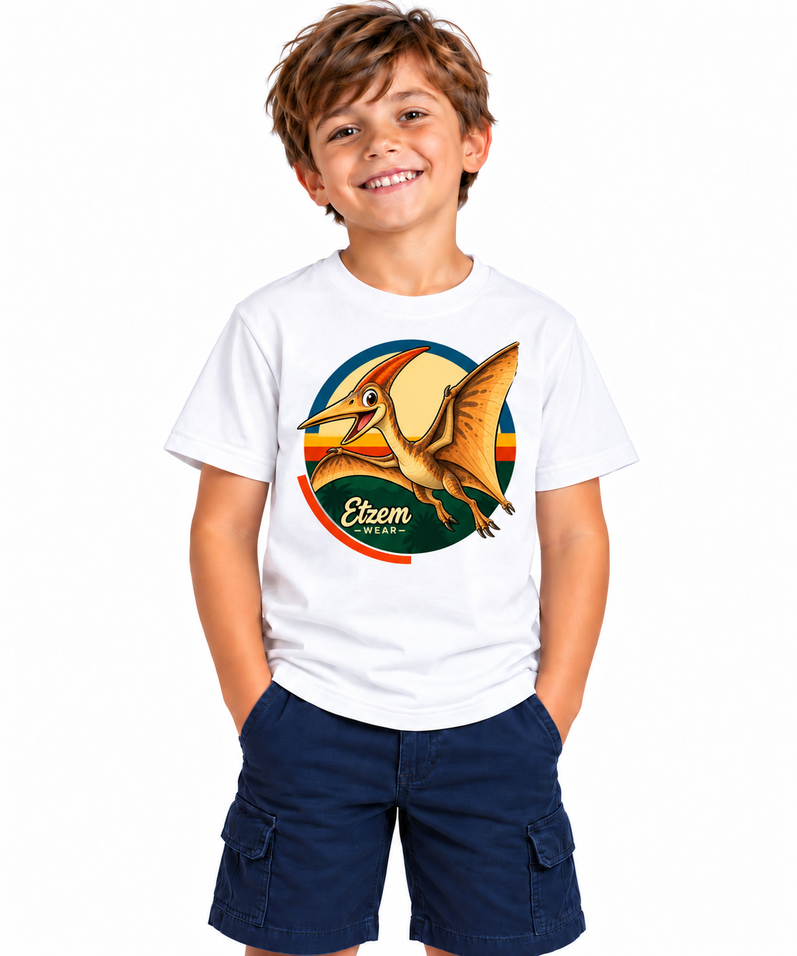 Etzem Kids - Pteranodon Cotton T-Shirt