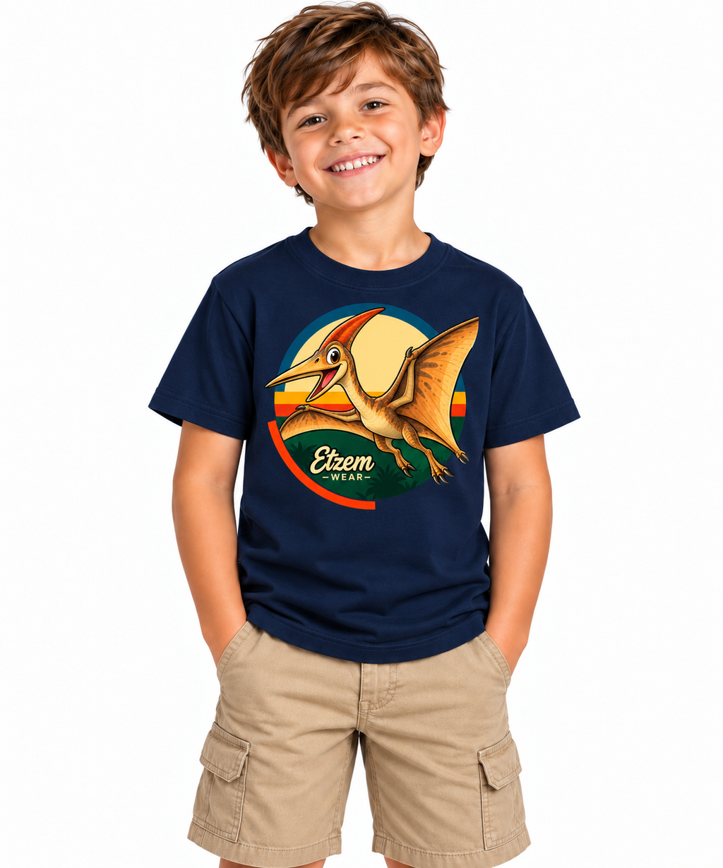 Etzem Kids - Pteranodon Cotton T-Shirt